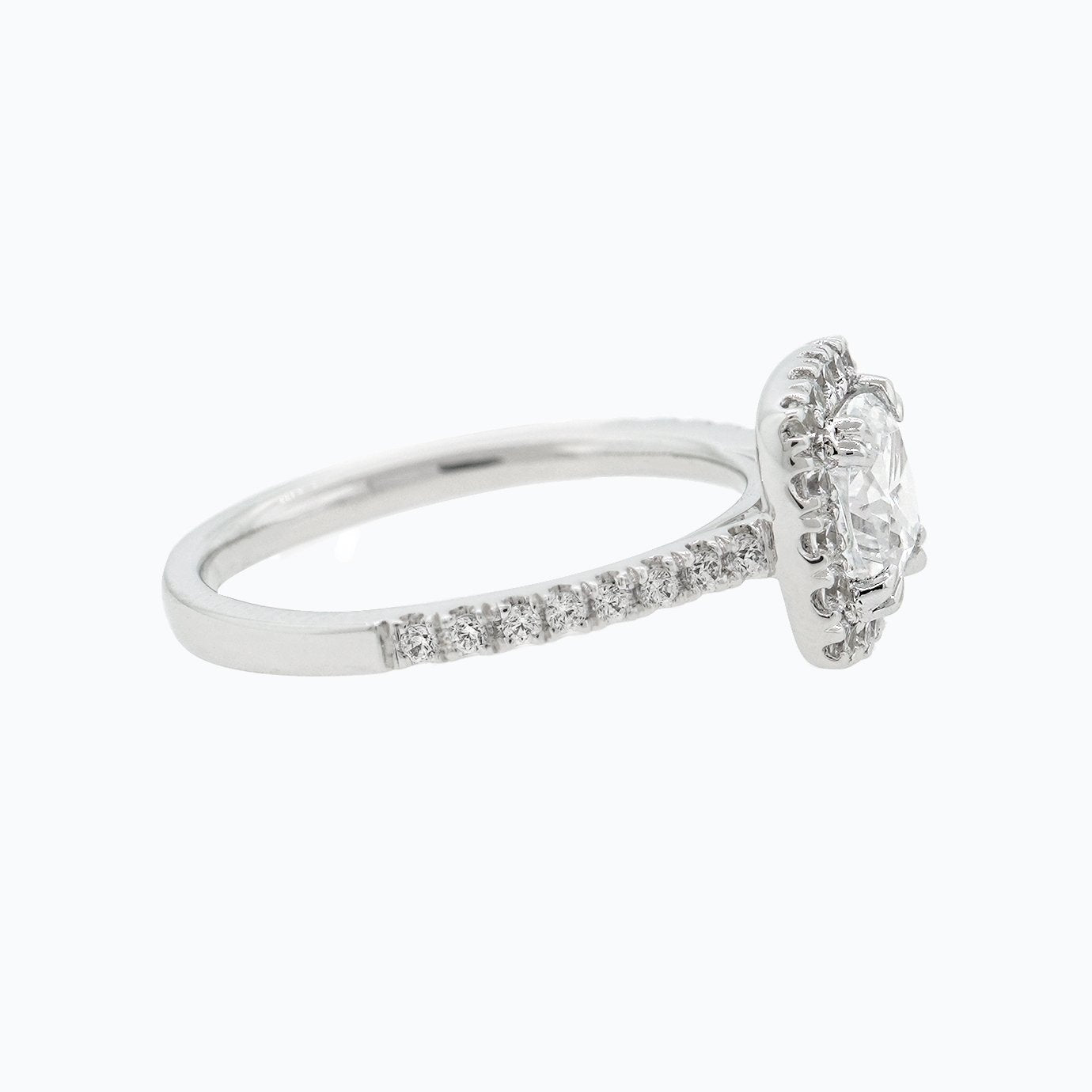 1.50 CT Cushion Shaped Moissanite Halo Engagement Ring
