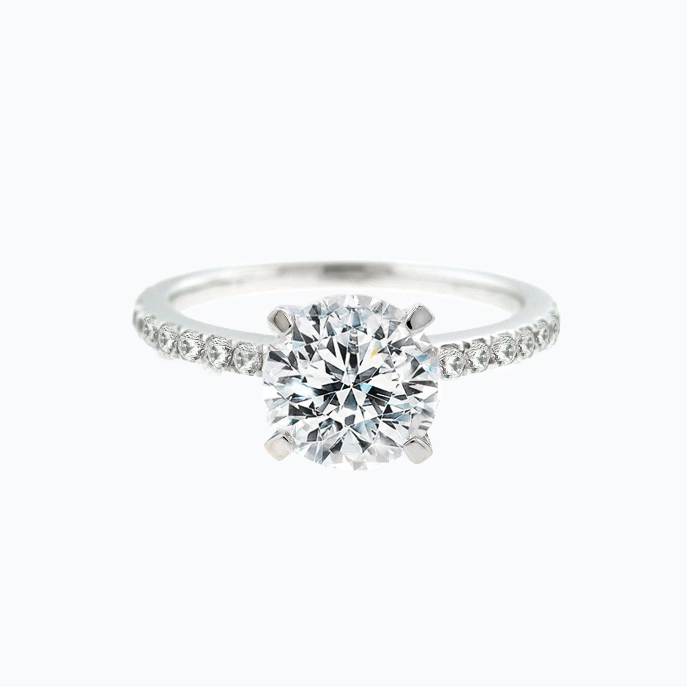 2.0 CT Round Shaped Moissanite Solitaire Engagement Ring