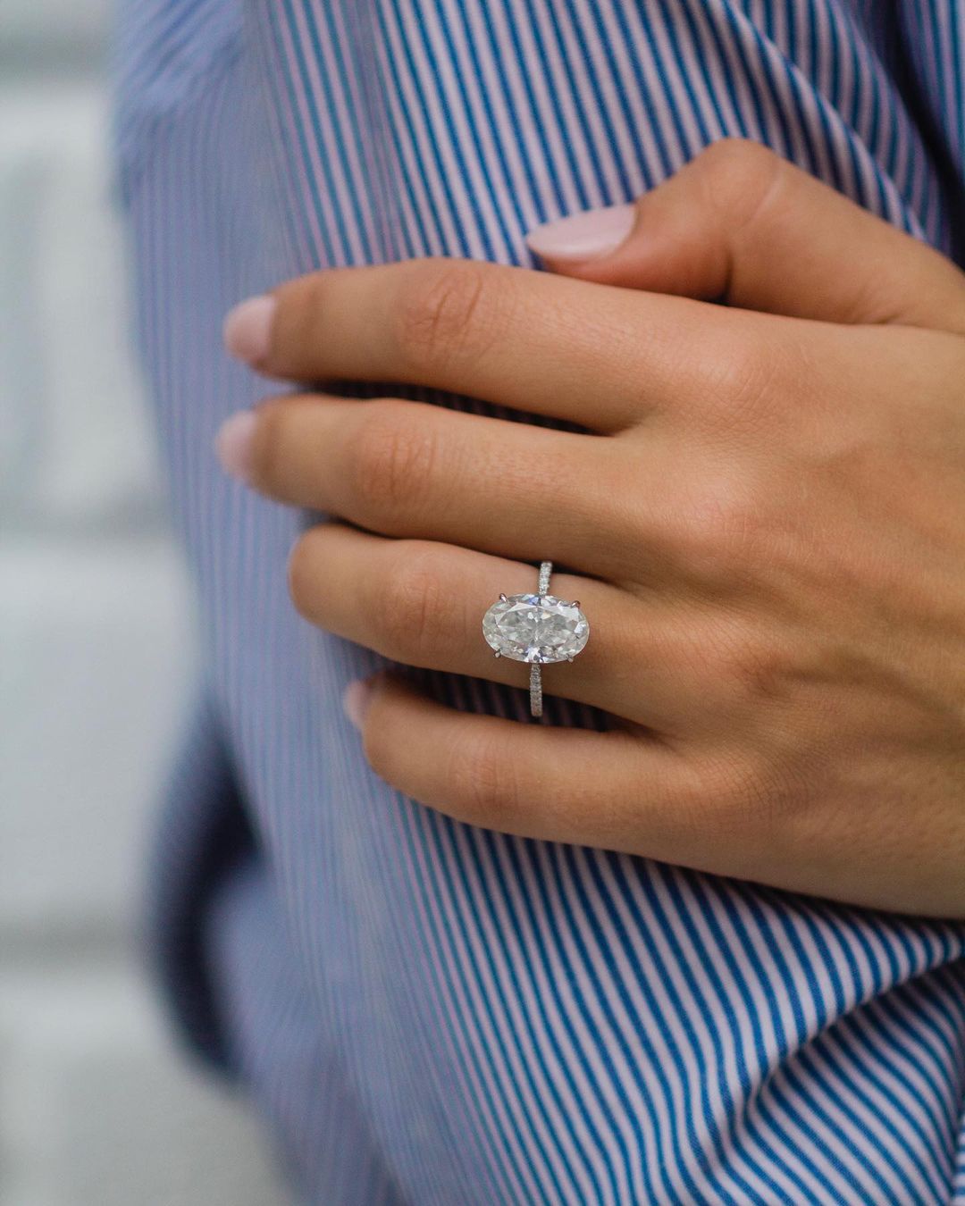 6.48 CT Crushed Ice Oval Solitaire Moissanite Engagement Ring