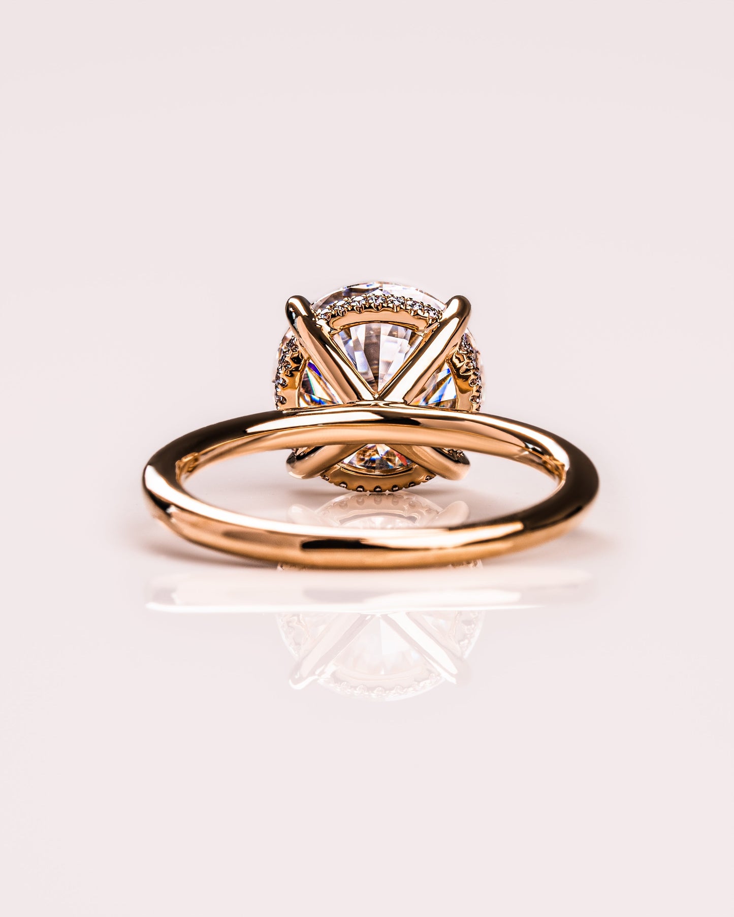3.08 CT Round Cut Solitaire Hidden Halo Setting Moissanite Engagement Ring