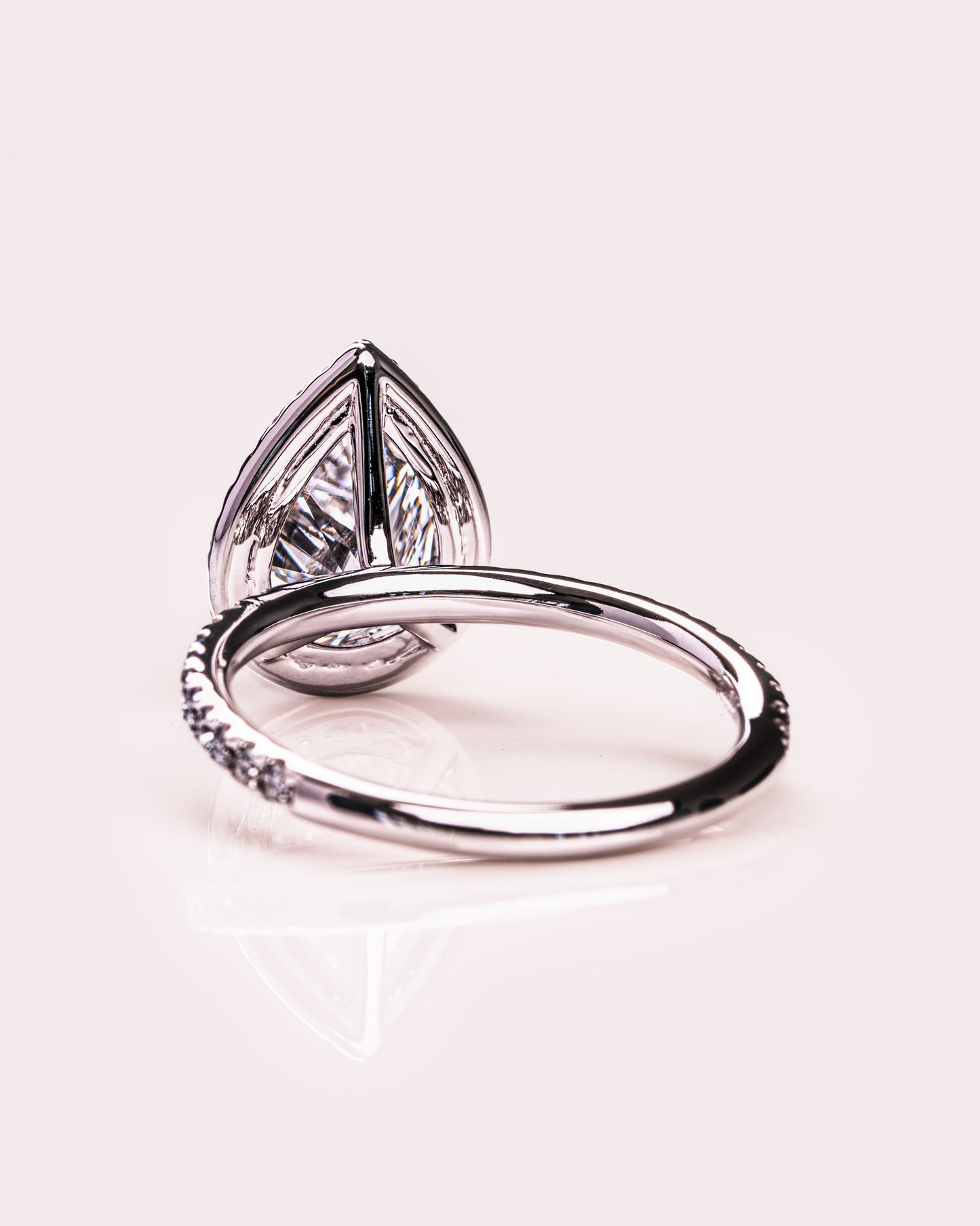 1.93 CT Pear Halo Pave Moissanite Engagement Ring