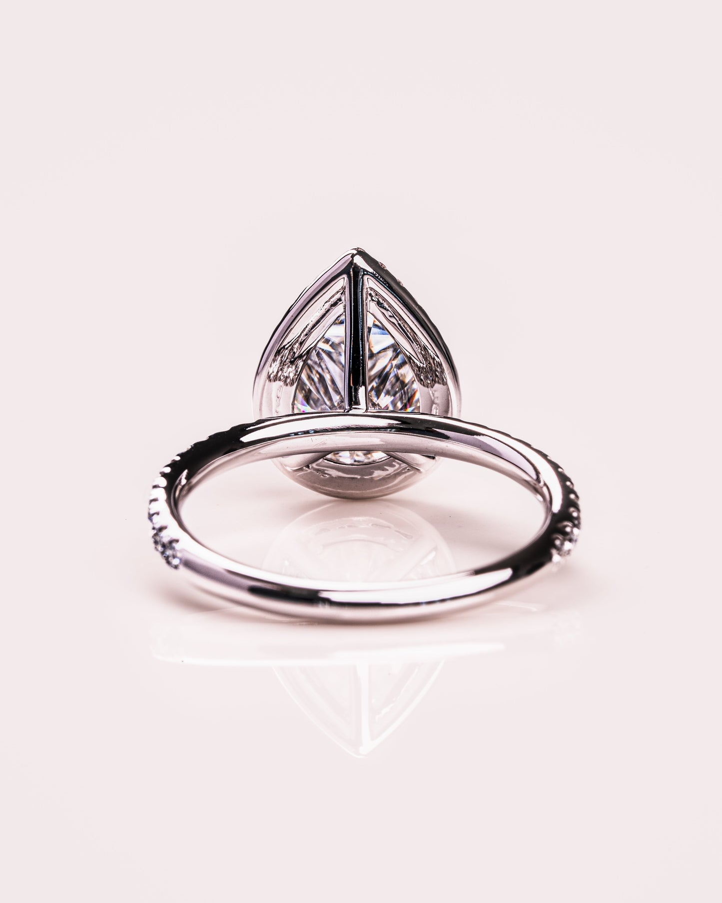1.93 CT Pear Halo Pave Moissanite Engagement Ring