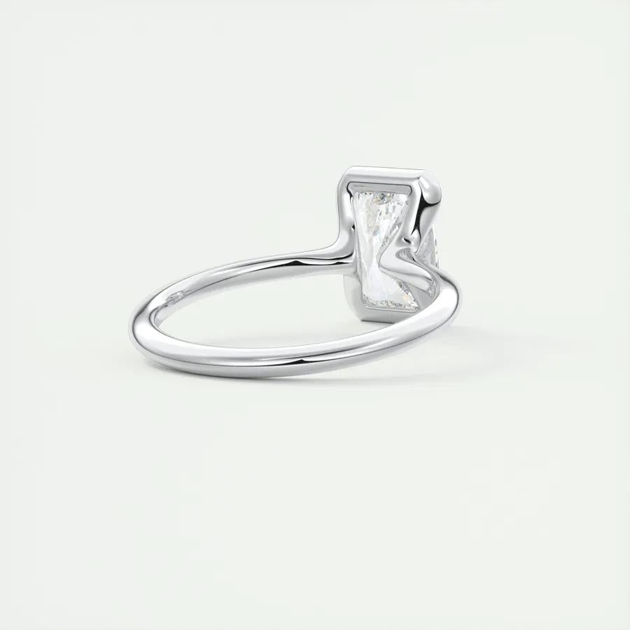 2.10 CT Radiant Solitaire Half Bezel Moissanite Engagement Ring