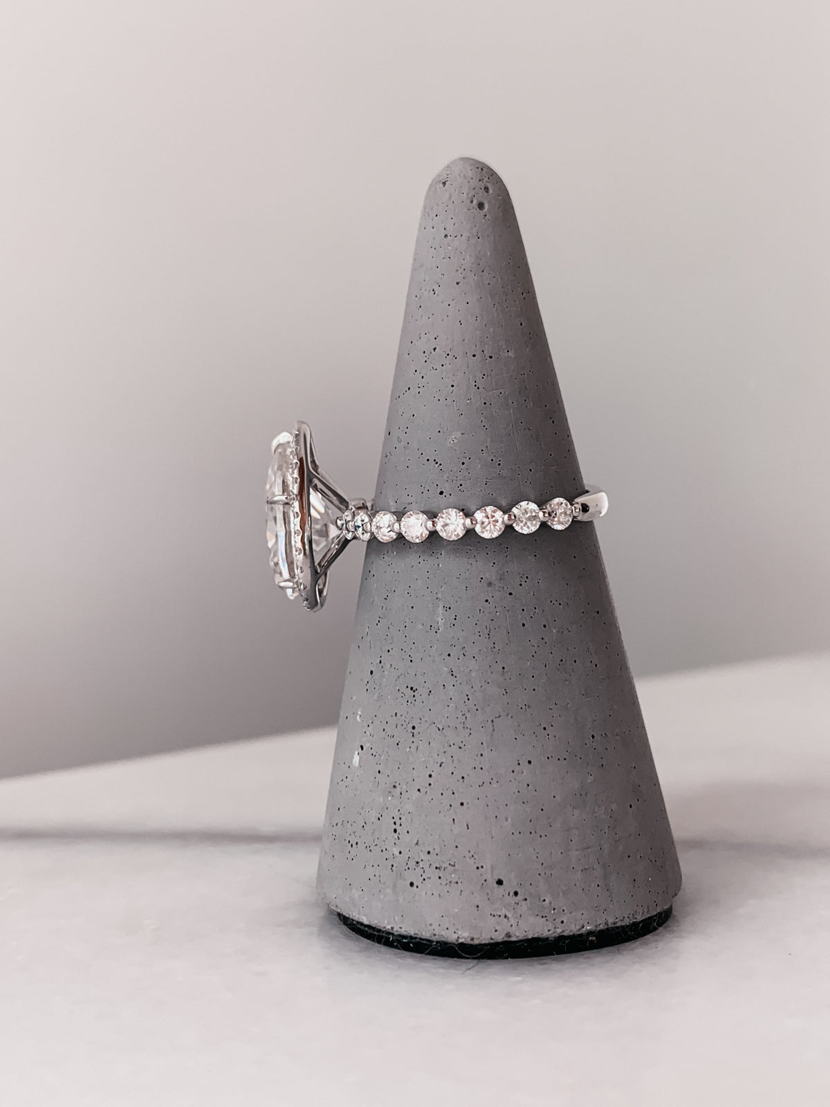 1.93 CT Pear Cut Halo Moissanite Engagement Ring With Pave Setting