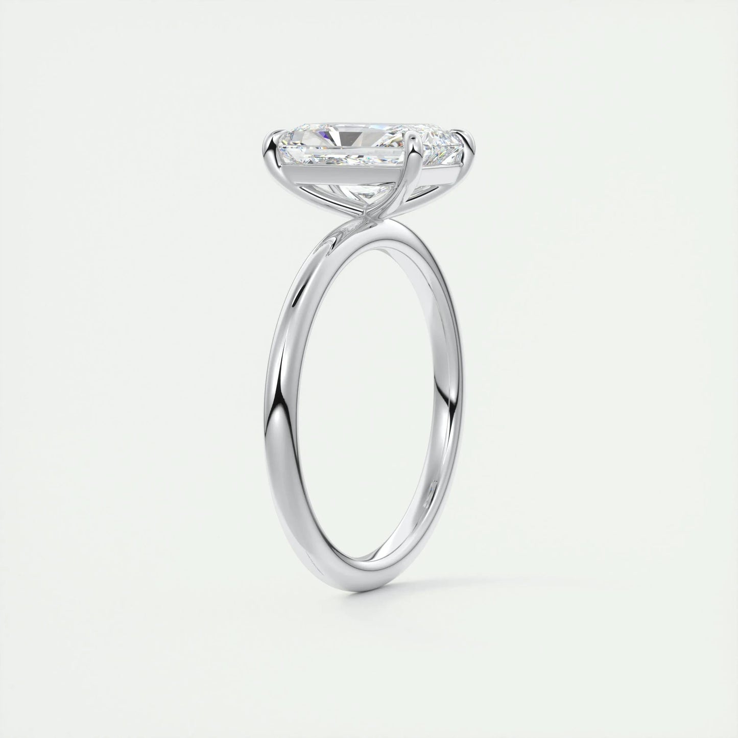 2.10 CT Radiant Cut Solitaire Moissanite Engagement Ring