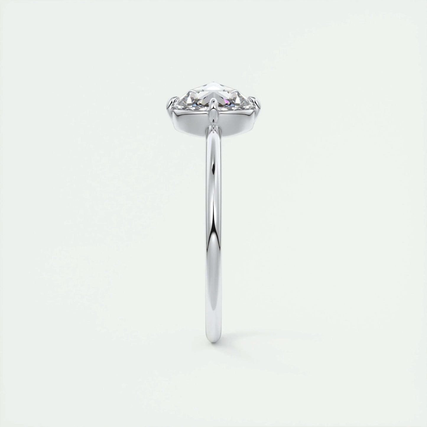 1.19 CT Round Rose Cut Solitaire Moissanite Engagement Ring