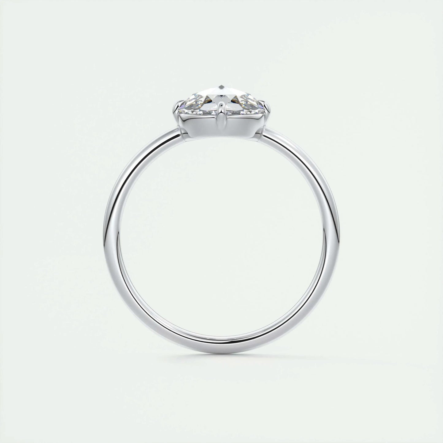 1.19 CT Round Rose Cut Solitaire Moissanite Engagement Ring