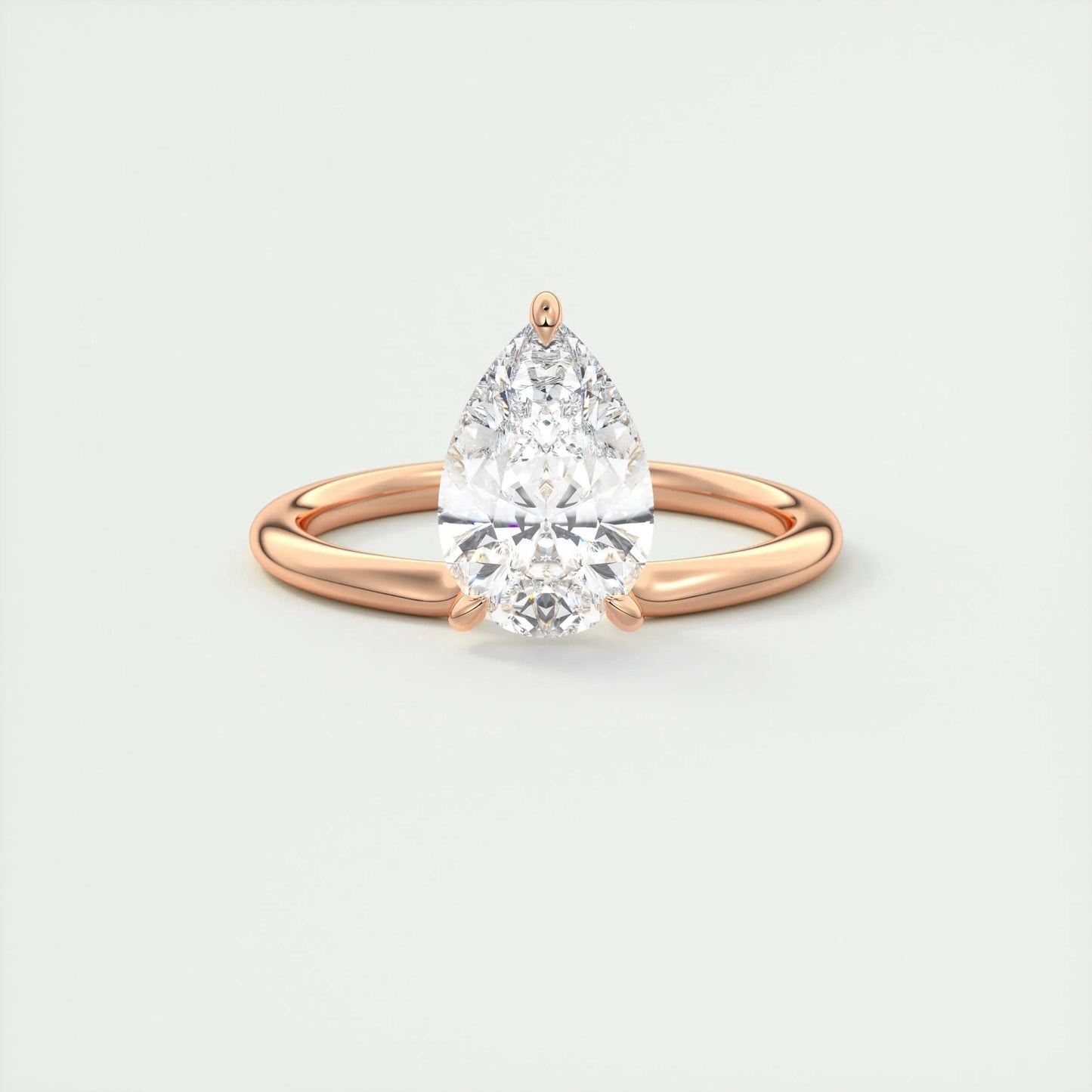 1.93 CT Pear Cut Solitaire Moissanite Engagement Ring