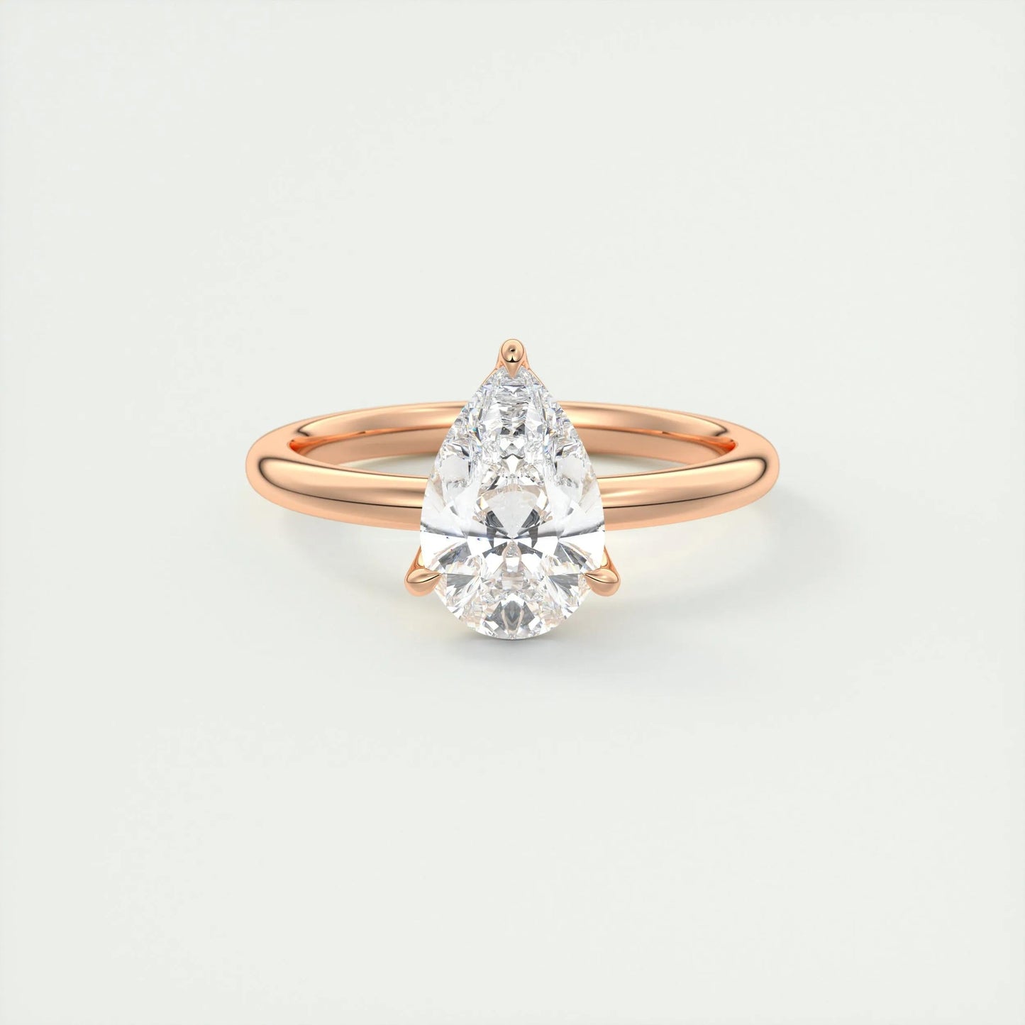 1.93 CT Pear Cut Solitaire Moissanite Engagement Ring