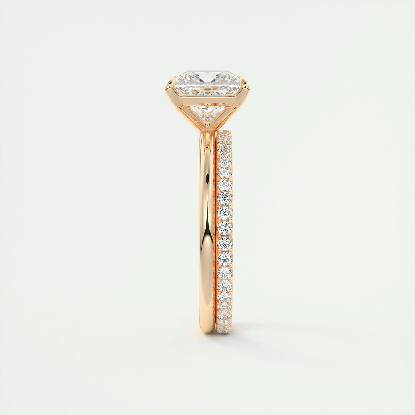 2.08 CT Princess Cut Solitaire Moissanite Engagement Ring