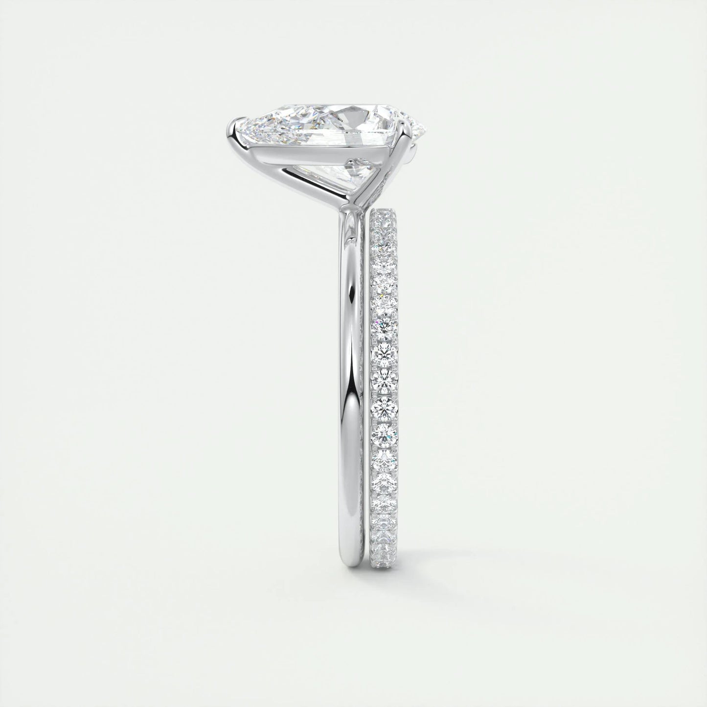 1.93 CT Pear Cut Solitaire Moissanite Engagement Ring