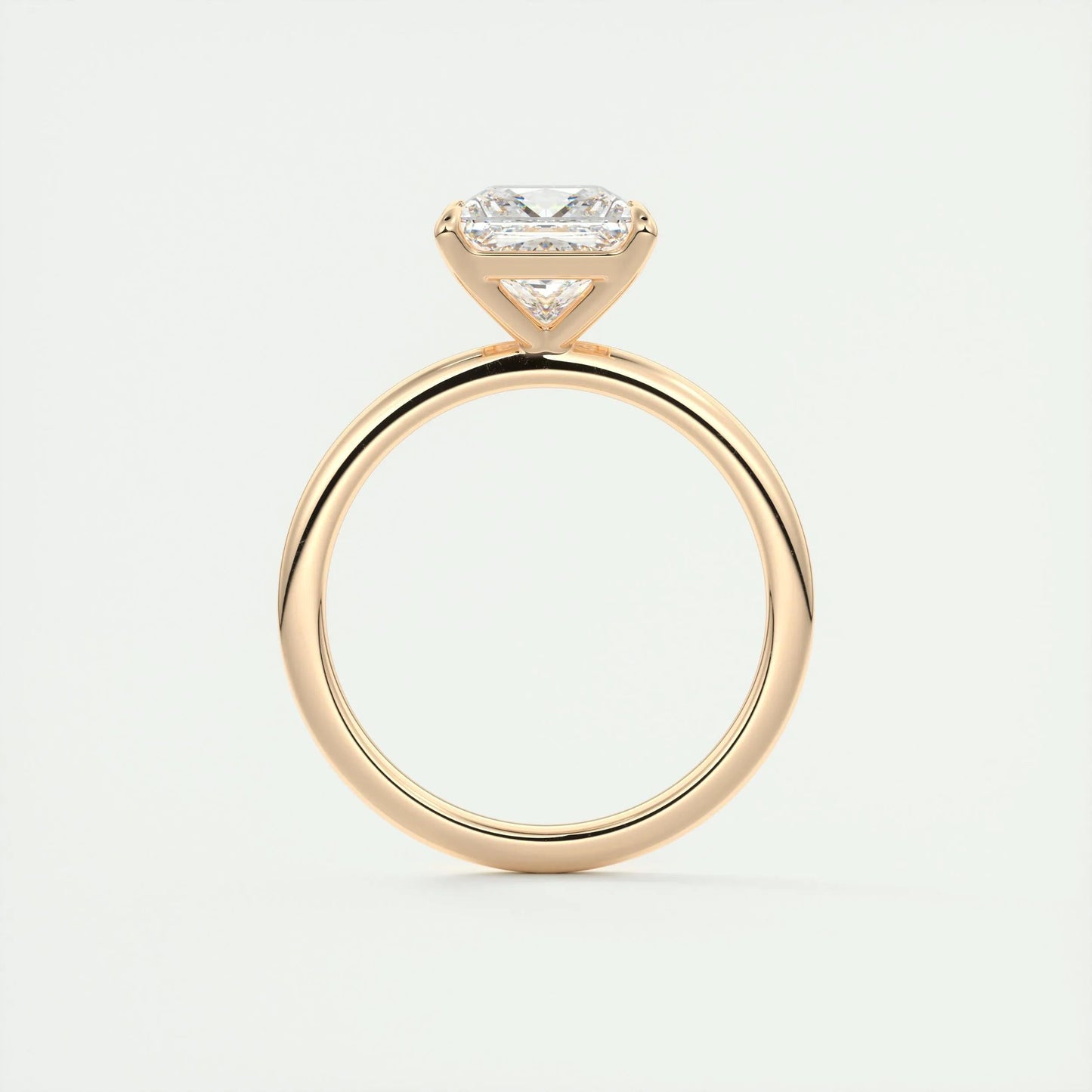 2.08 CT Princess Cut Solitaire Moissanite Engagement Ring