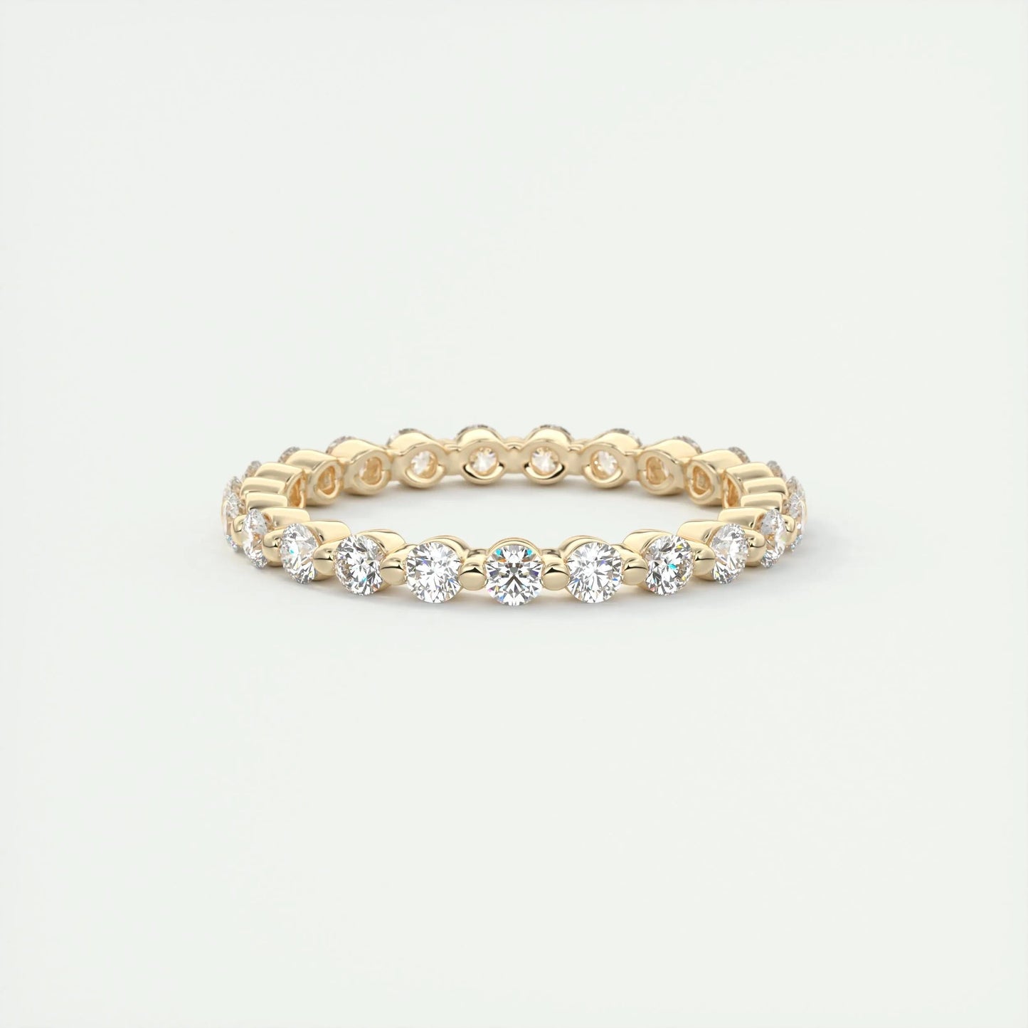 0.69 TCW Round Cut Bubble Prong Moissanite Bridal Wedding Band