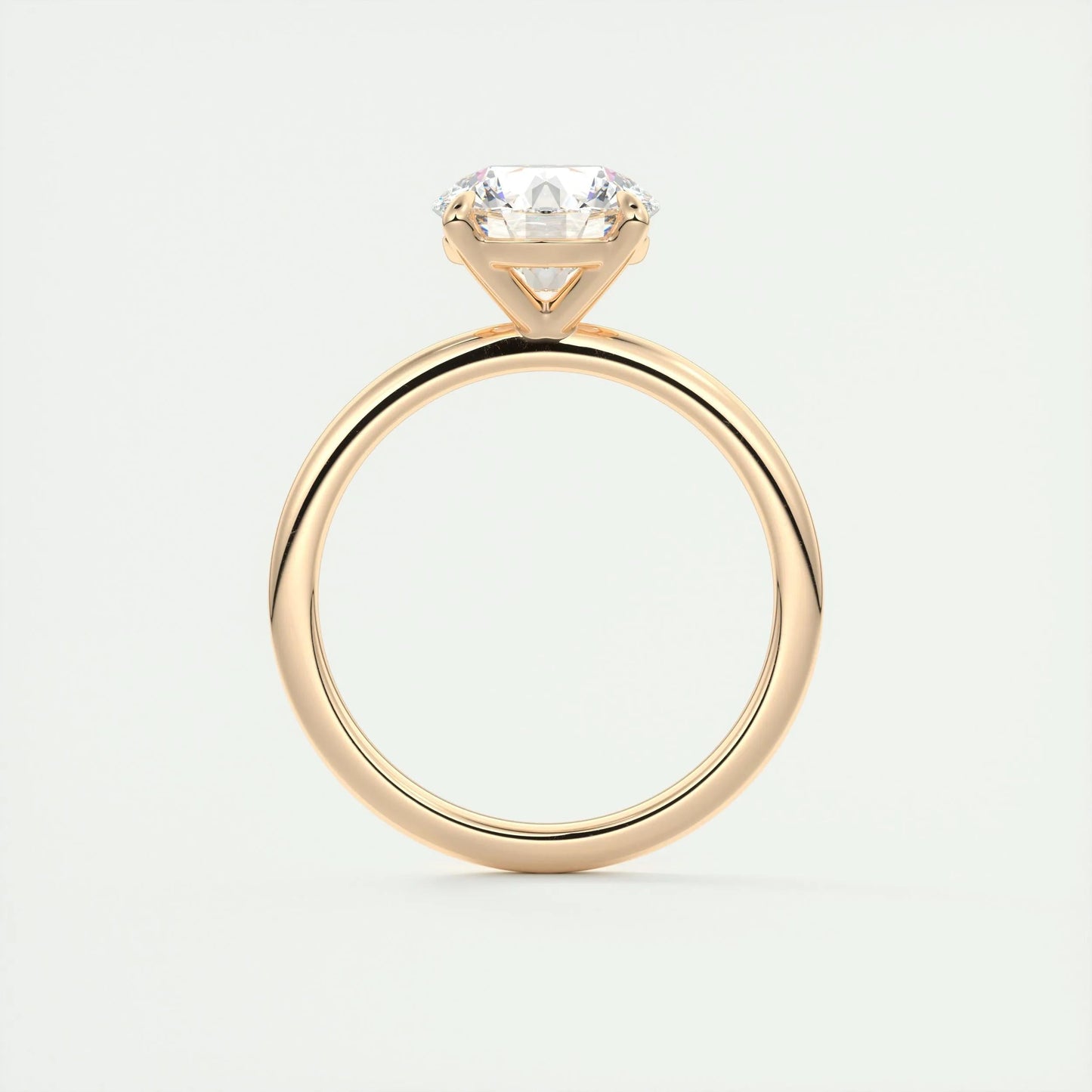 2.0 CT Round Cut Solitaire Moissanite Engagement Ring