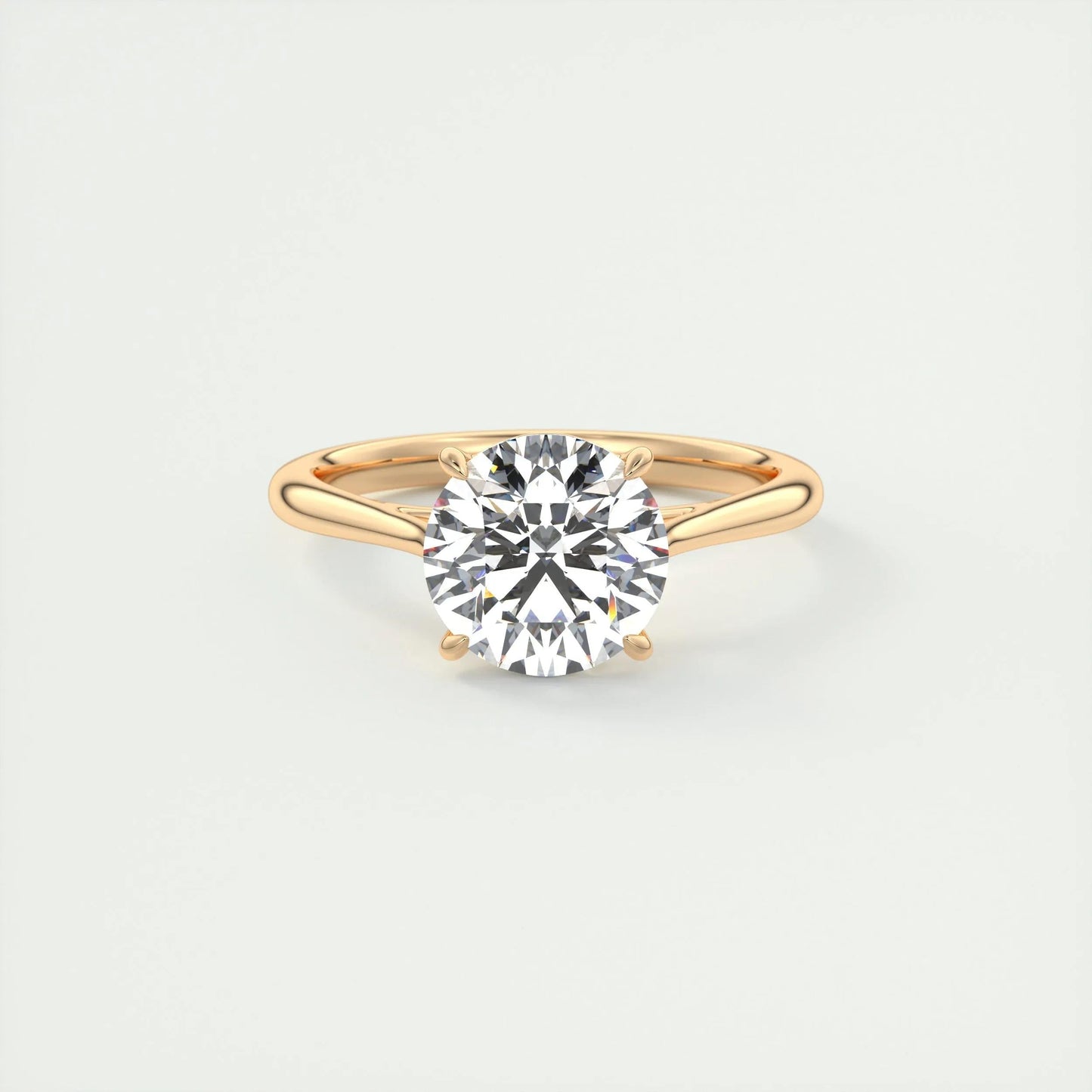 2.0 CT Round Cut Solitaire Moissanite Engagement Ring