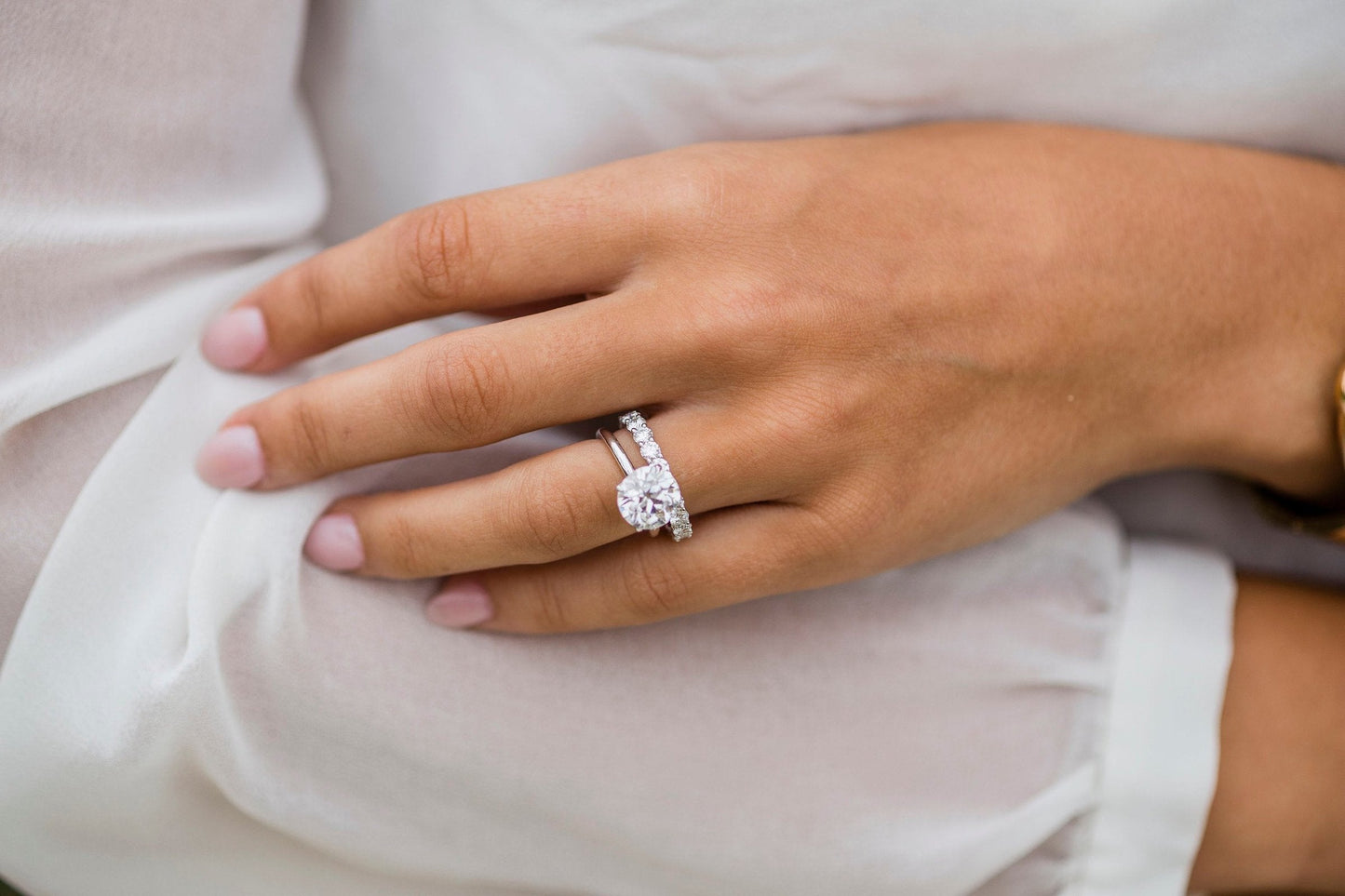 3.0 CT Round Solitaire Moissanite Engagement Ring