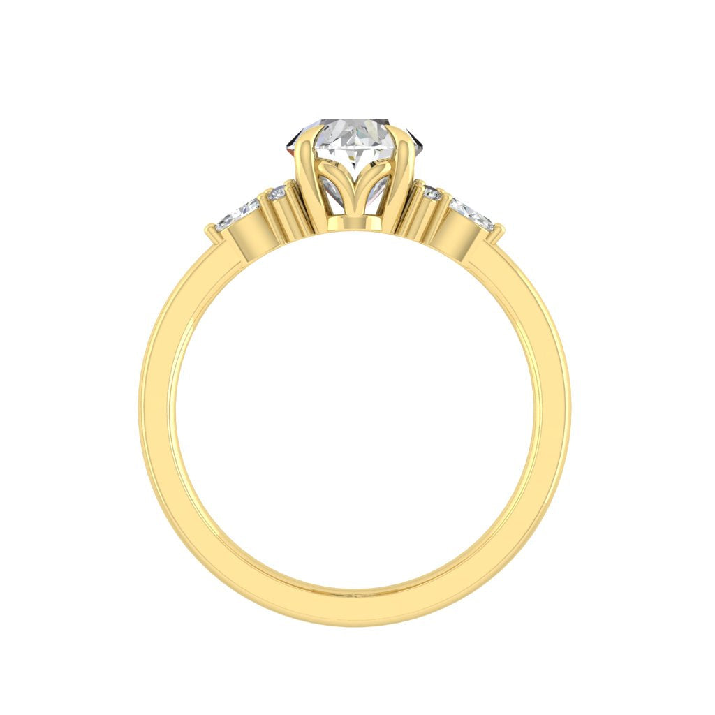 1.91 CT Oval Cut Cluster Moissanite Engagement Ring