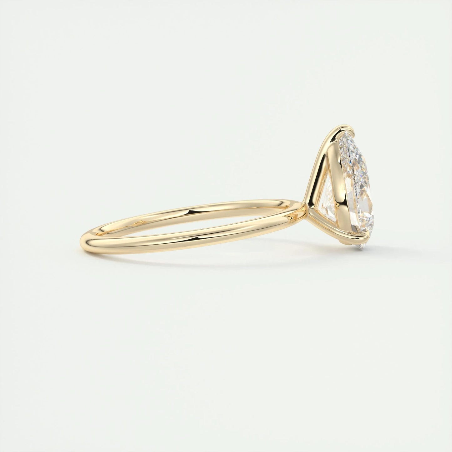 1.93 CT Pear Cut Solitaire Moissanite Engagement Ring