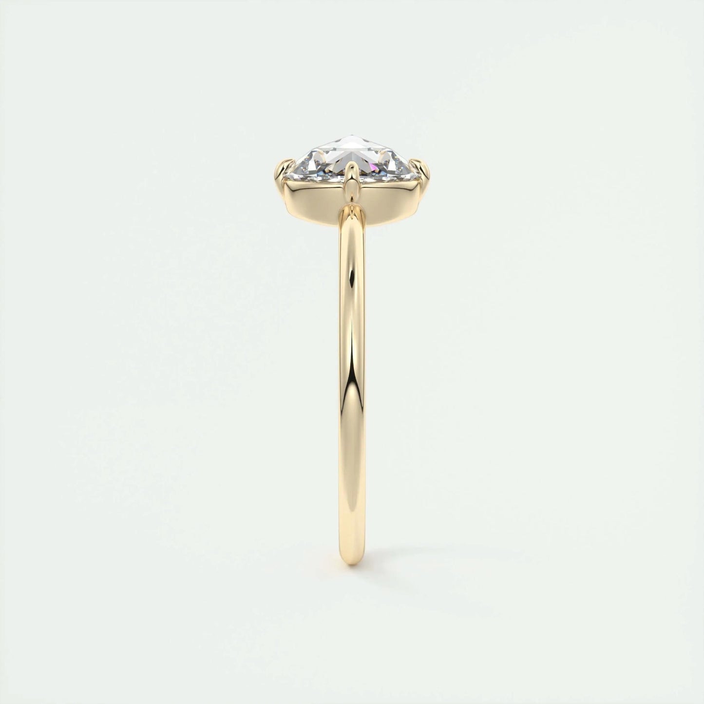 1.19 CT Round Rose Cut Solitaire Moissanite Engagement Ring