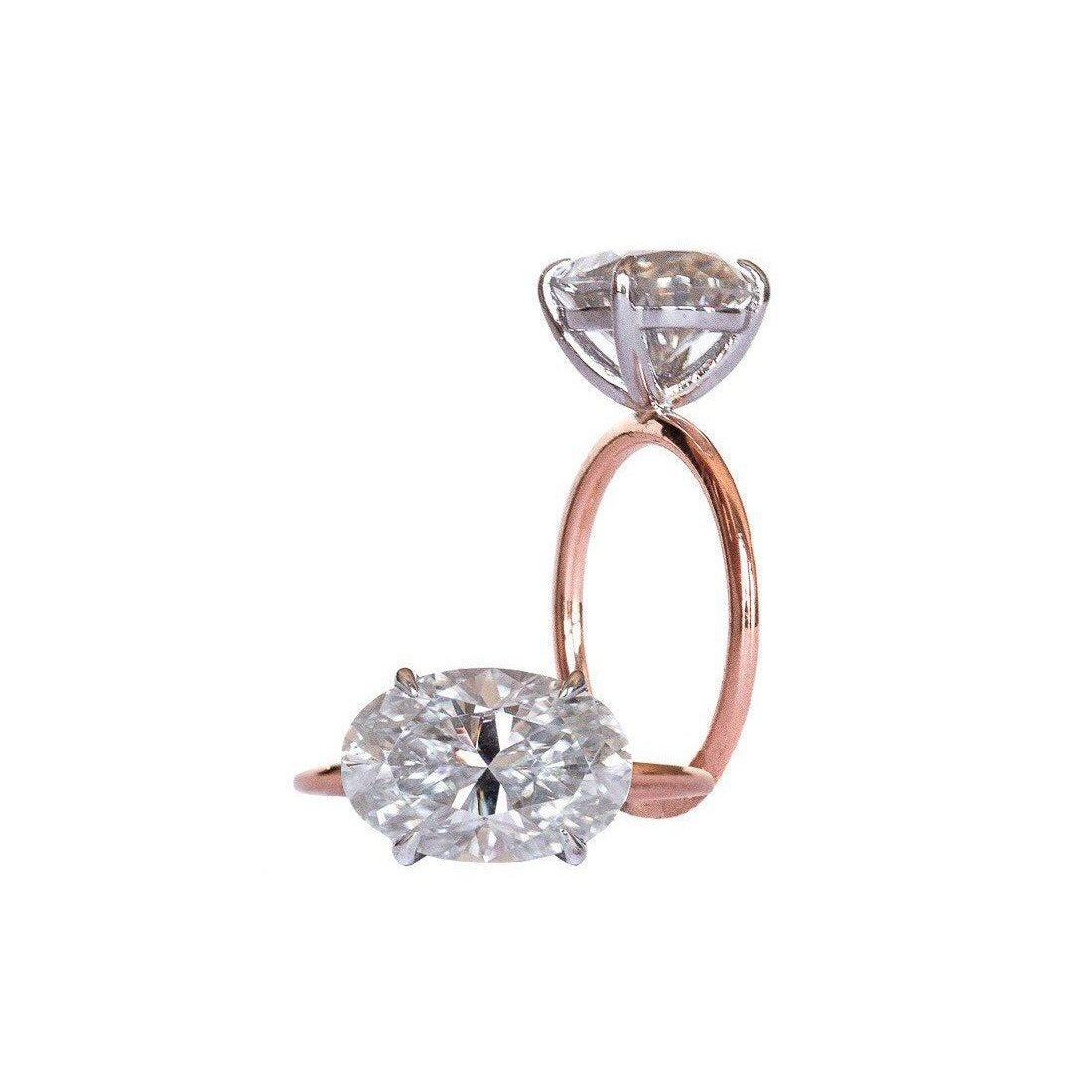 4.0 CT Oval Solitaire Moissanite Engagement Ring