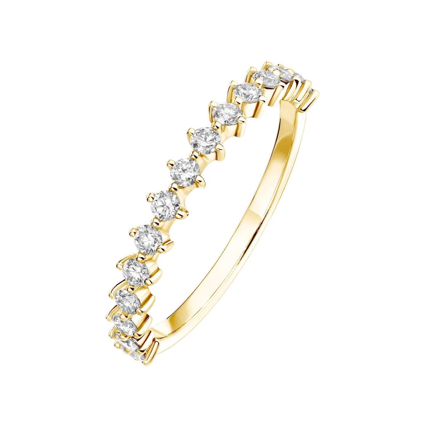 0.35 CT Round Shaped Moissanite Half Eternity Wedding Band