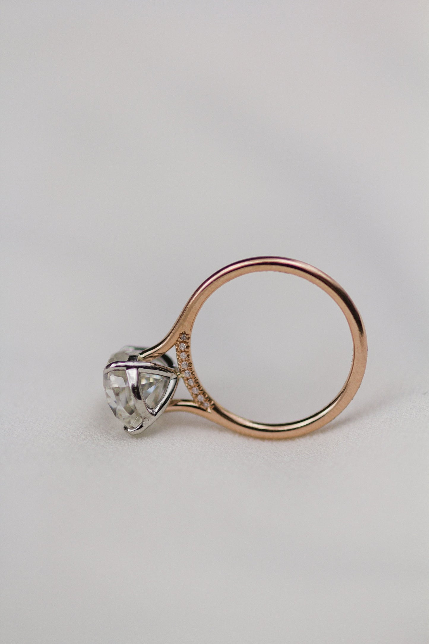 4.50 CT Pear Solitaire Bridge Moissanite Engagement Ring