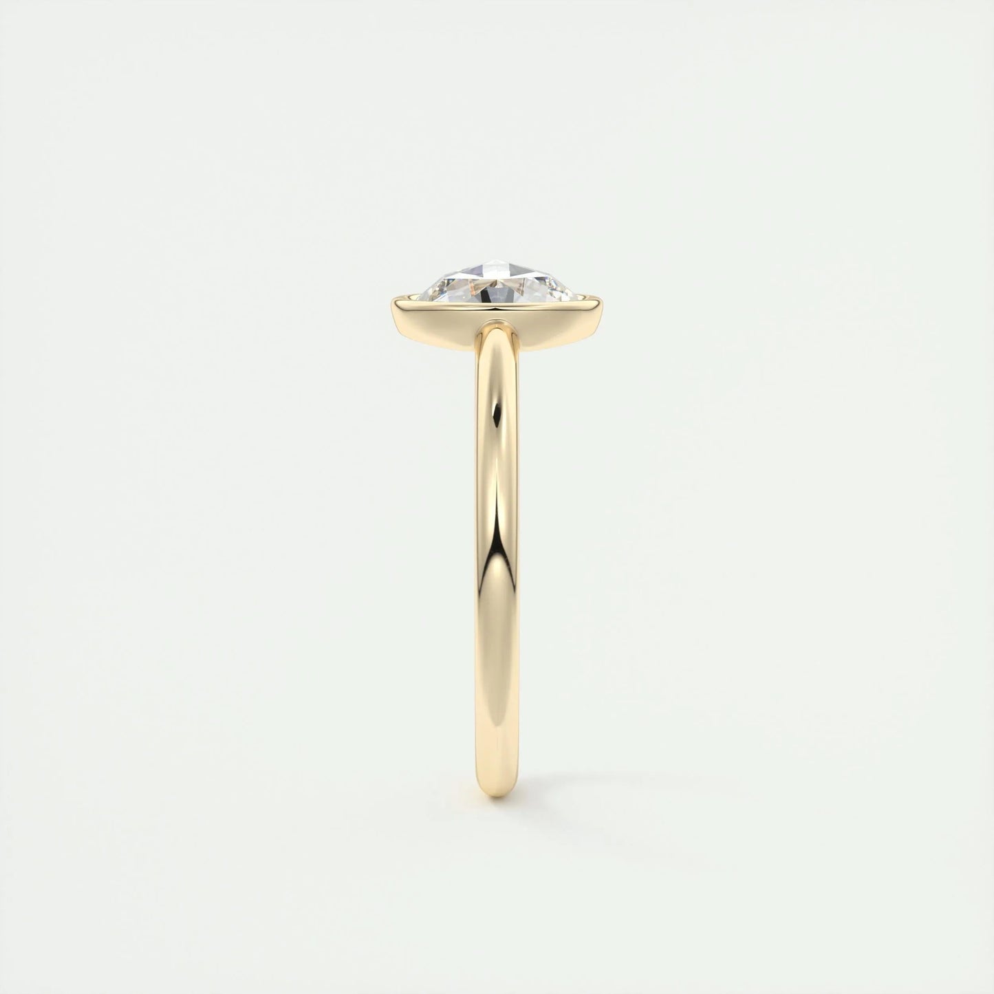 1.19 CT Round Rose Cut Bezel Moissanite Engagement Ring