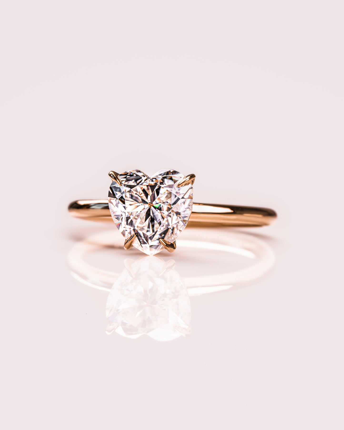 2.0 CT Heart Cut Solitaire Moissanite Engagement Ring