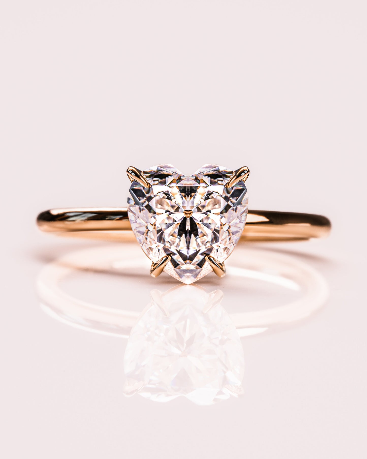 2.0 CT Heart Cut Solitaire Moissanite Engagement Ring