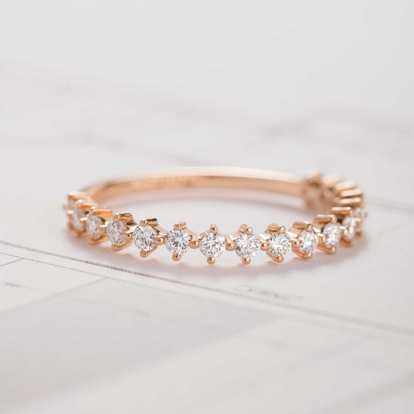 0.35 CT Round Shaped Moissanite Half Eternity Wedding Band