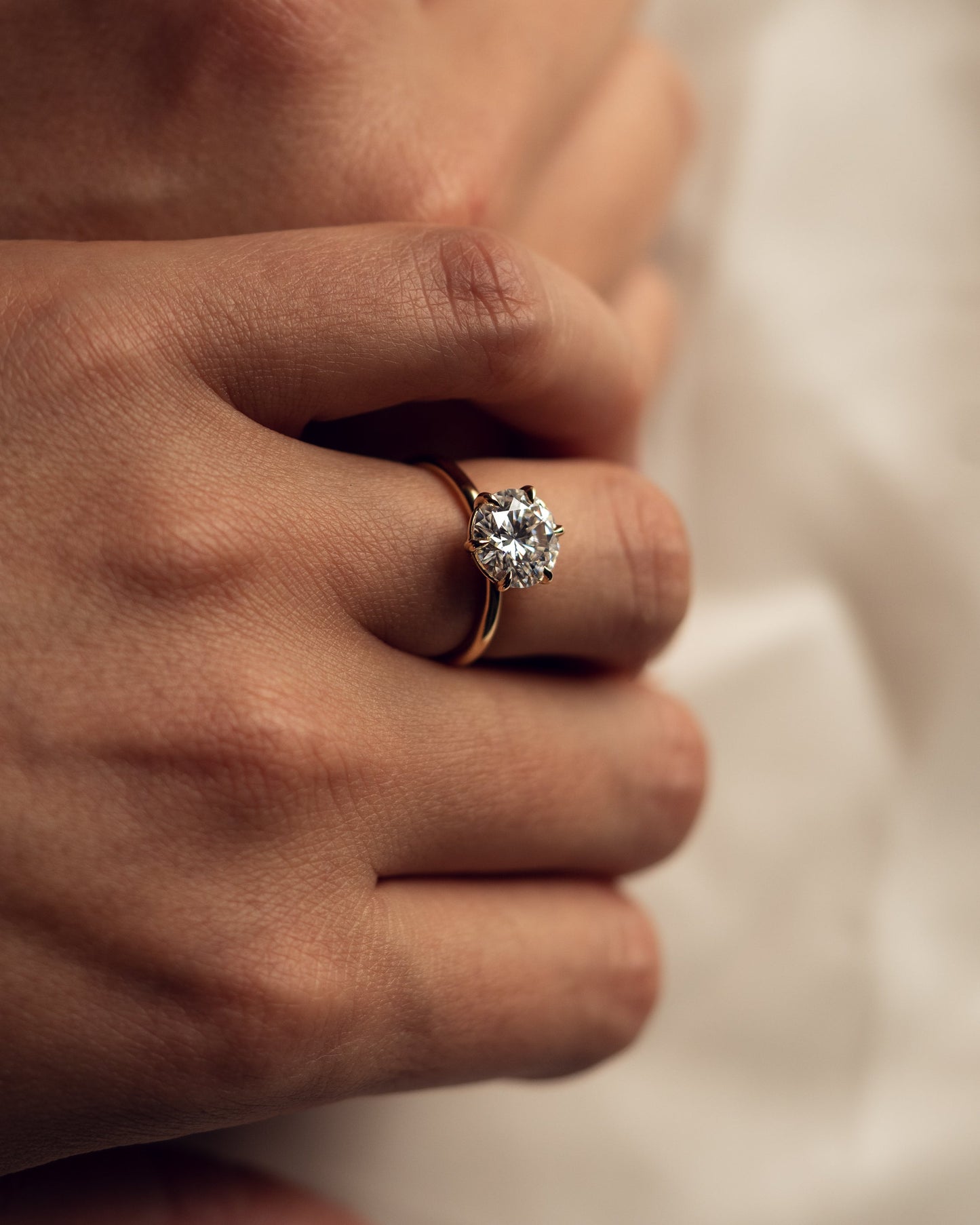 1.60 CT Round Cut Solitaire Moissanite Engagement Ring
