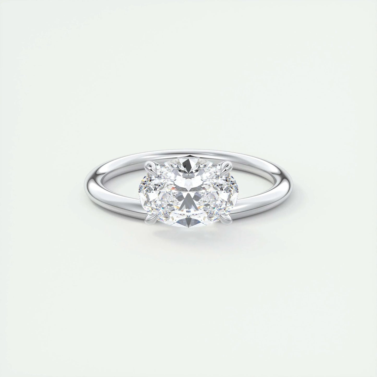 1.91 CT Oval Cut Solitaire Moissanite Engagement Ring