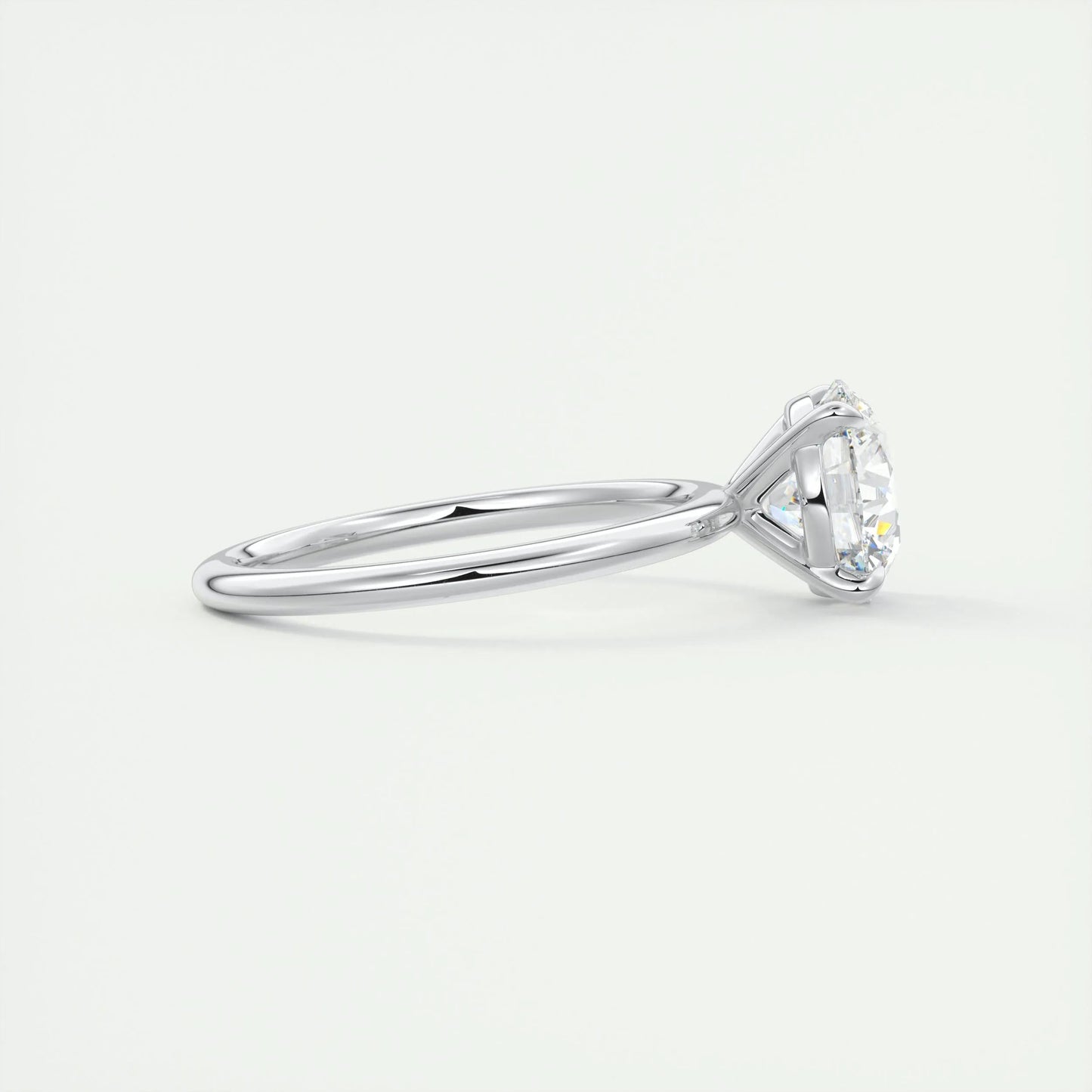 2.0 CT Round Cut Solitaire Moissanite Engagement Ring
