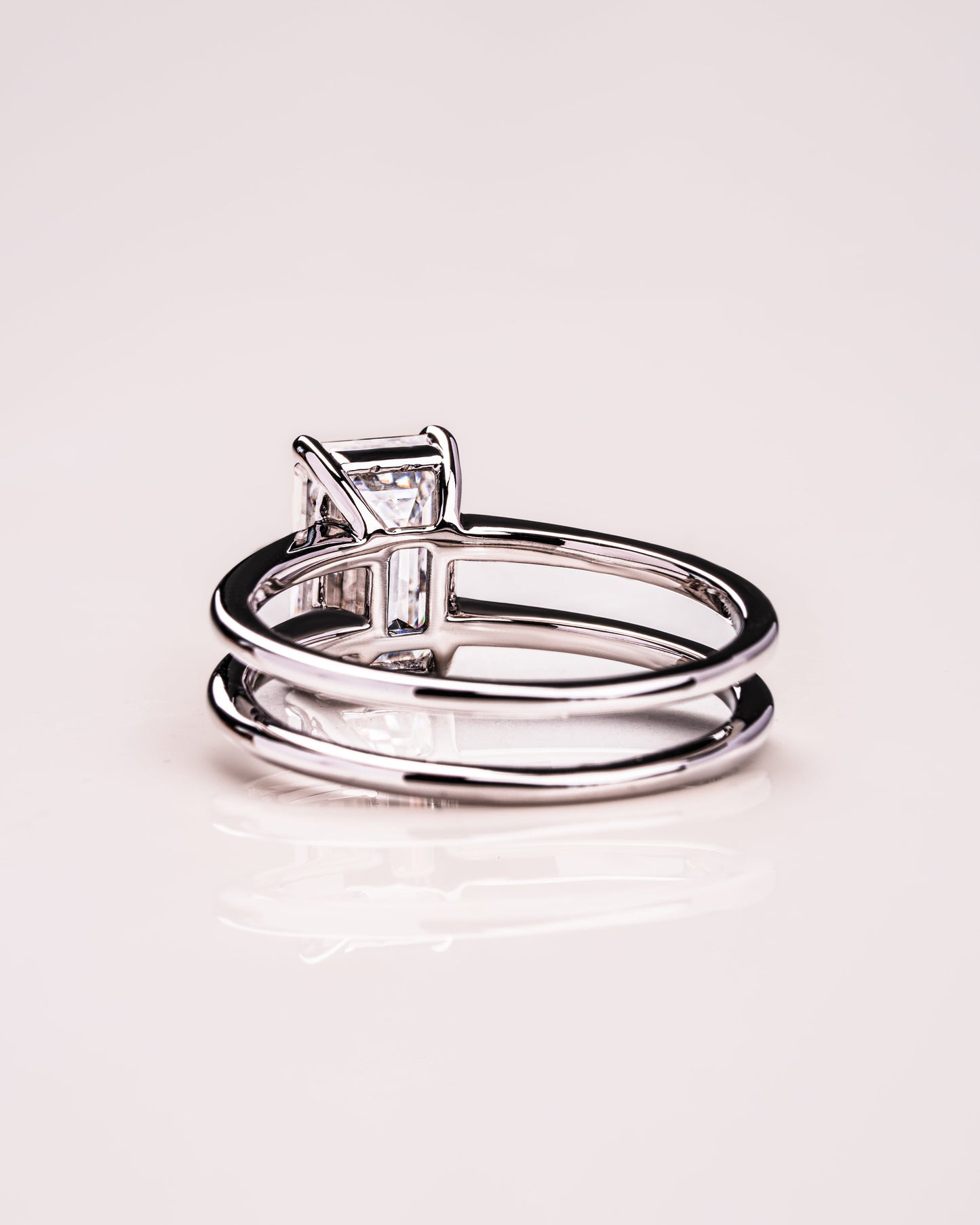 2.30 CT Emerald Cut Solitaire Moissanite Engagement Ring