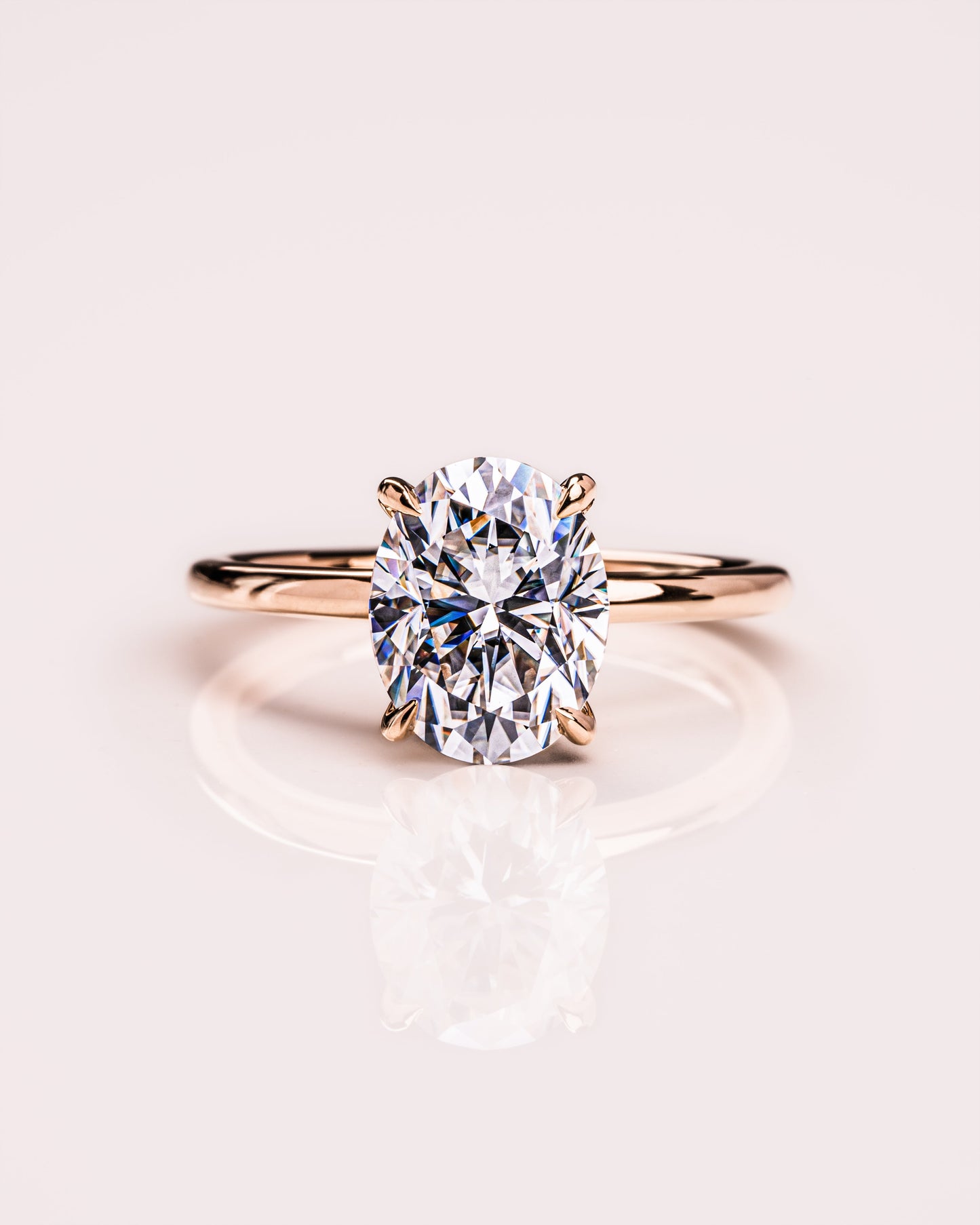 1.91 CT Oval Cut Solitaire Moissanite Engagement Ring