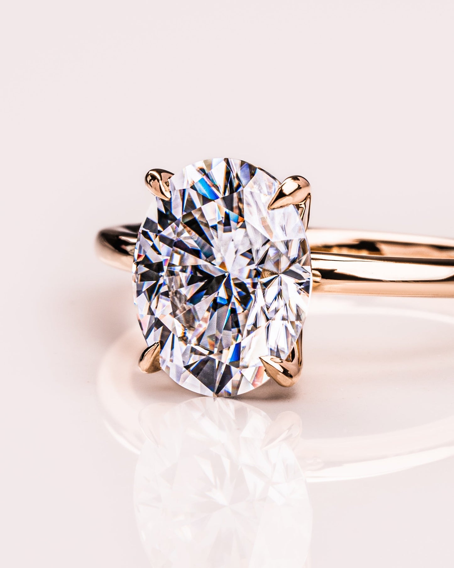 1.91 CT Oval Cut Solitaire Moissanite Engagement Ring
