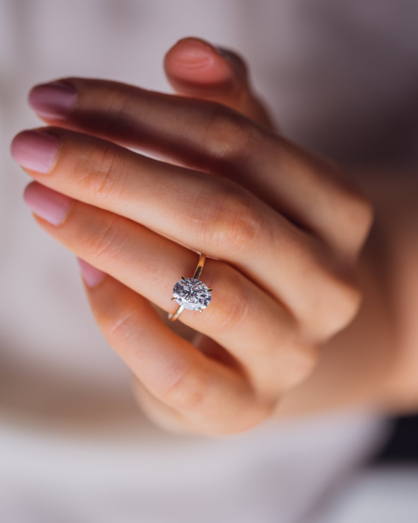 1.91 CT Oval Cut Solitaire Moissanite Engagement Ring