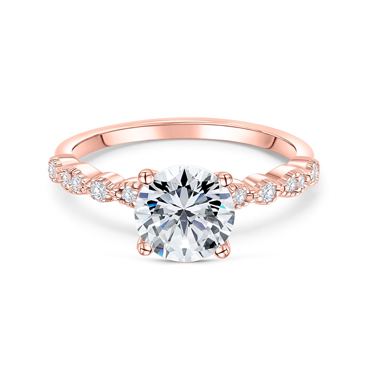 1.80 CT Round Cut Solitaire Moissanite Engagement Ring