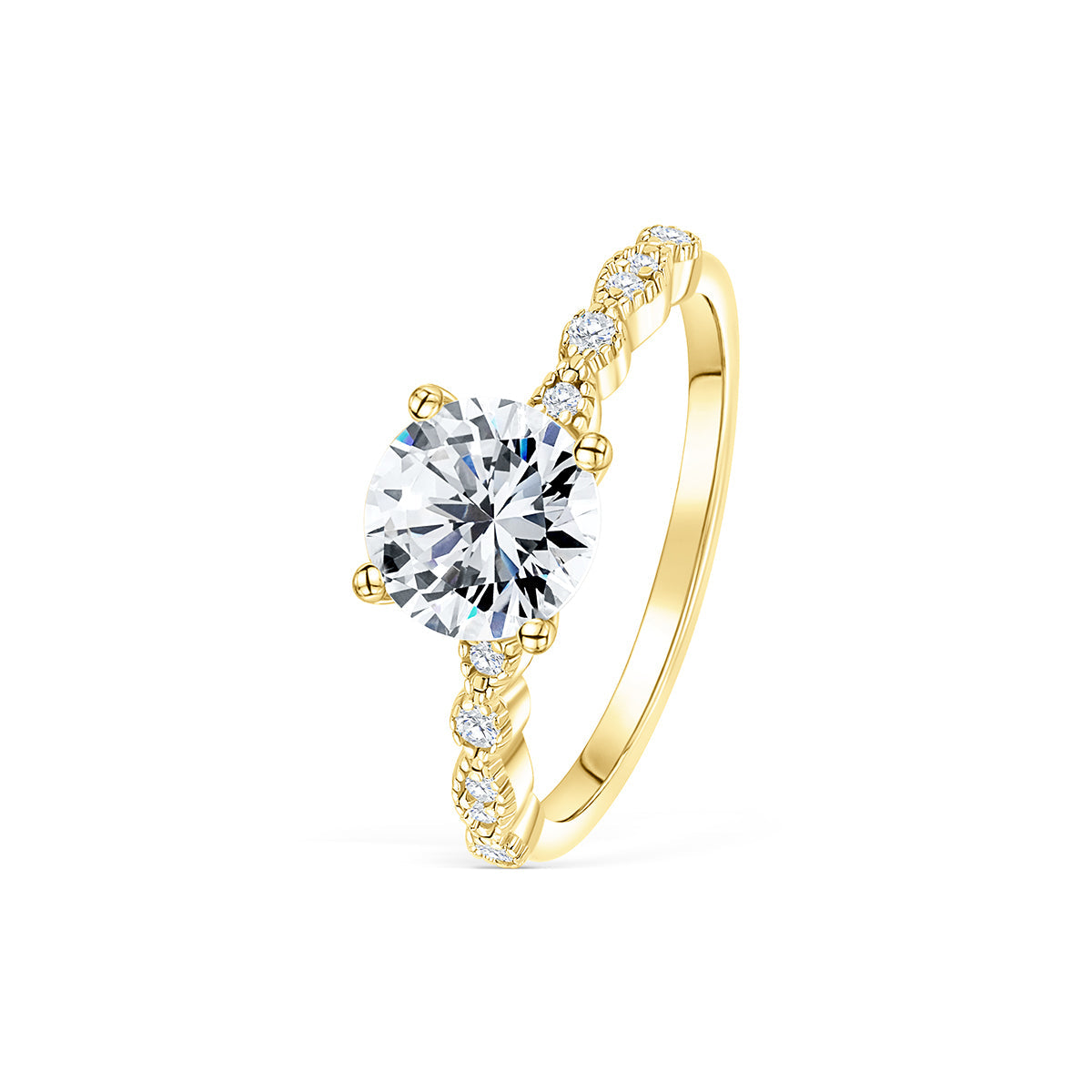 1.80 CT Round Cut Solitaire Moissanite Engagement Ring