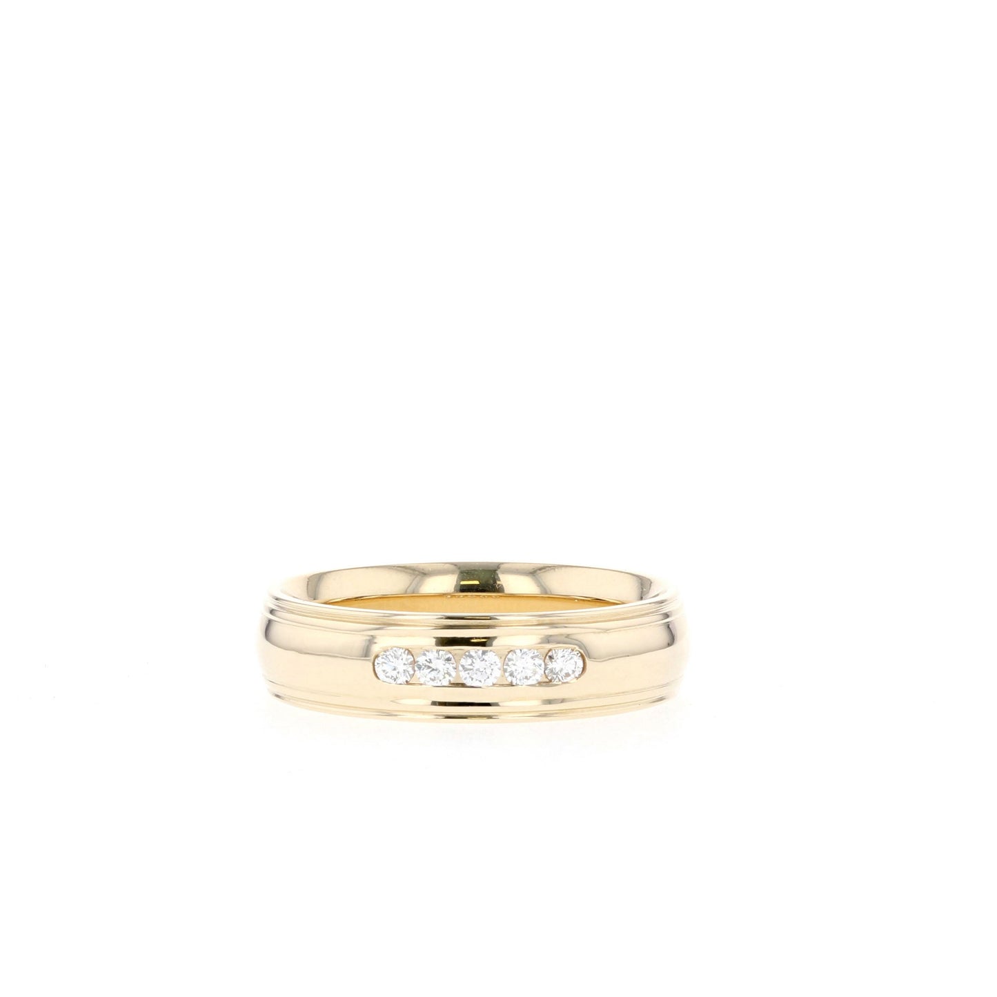Stone Setting High Polish Finish Men's Band