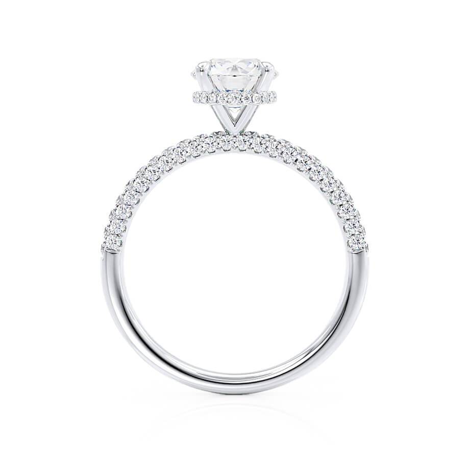 1.5 CT Round Pave Lab Grown Diamond Engagement Ring
