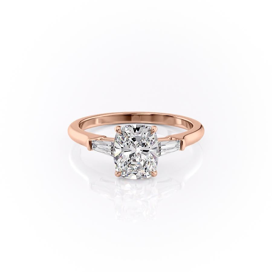 2.0 CT Cushion Cut Three Stone Moissanite Engagement Ring