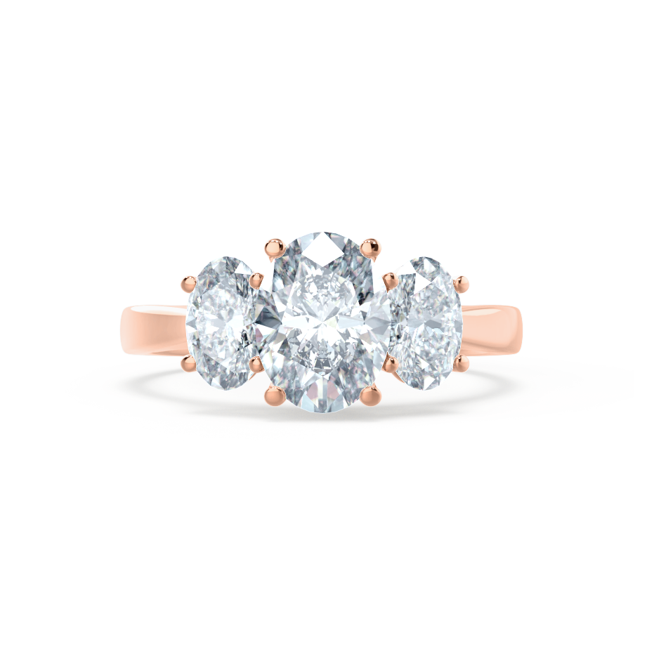 1.50 CT Oval Shaped Moissanite Three Stone Style Engagement Ring