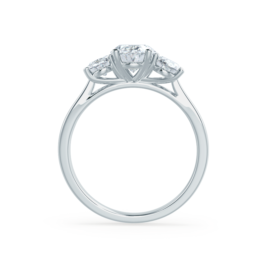 1.5 CT Oval Shaped Moissanite Three Stone Engagement Ring