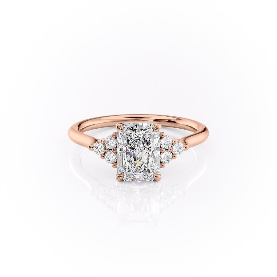 2.0 CT Radiant Cut Cluster Moissanite Engagement Ring