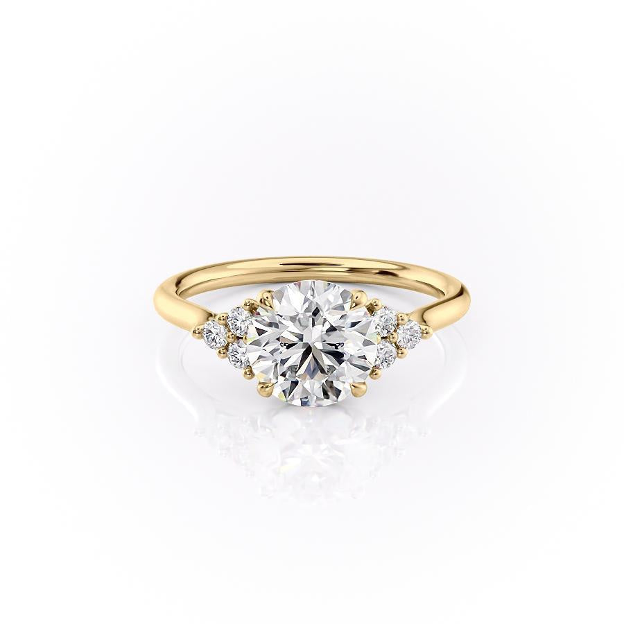 1.90 CT Round Cut Cluster Moissanite Engagement Ring