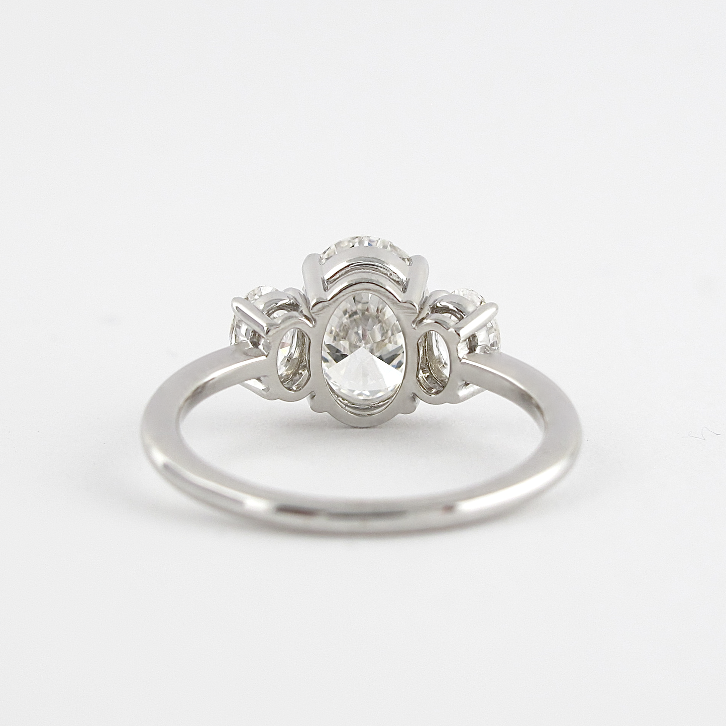 1.91 CT Oval Three Stone Moissanite Engagement Ring