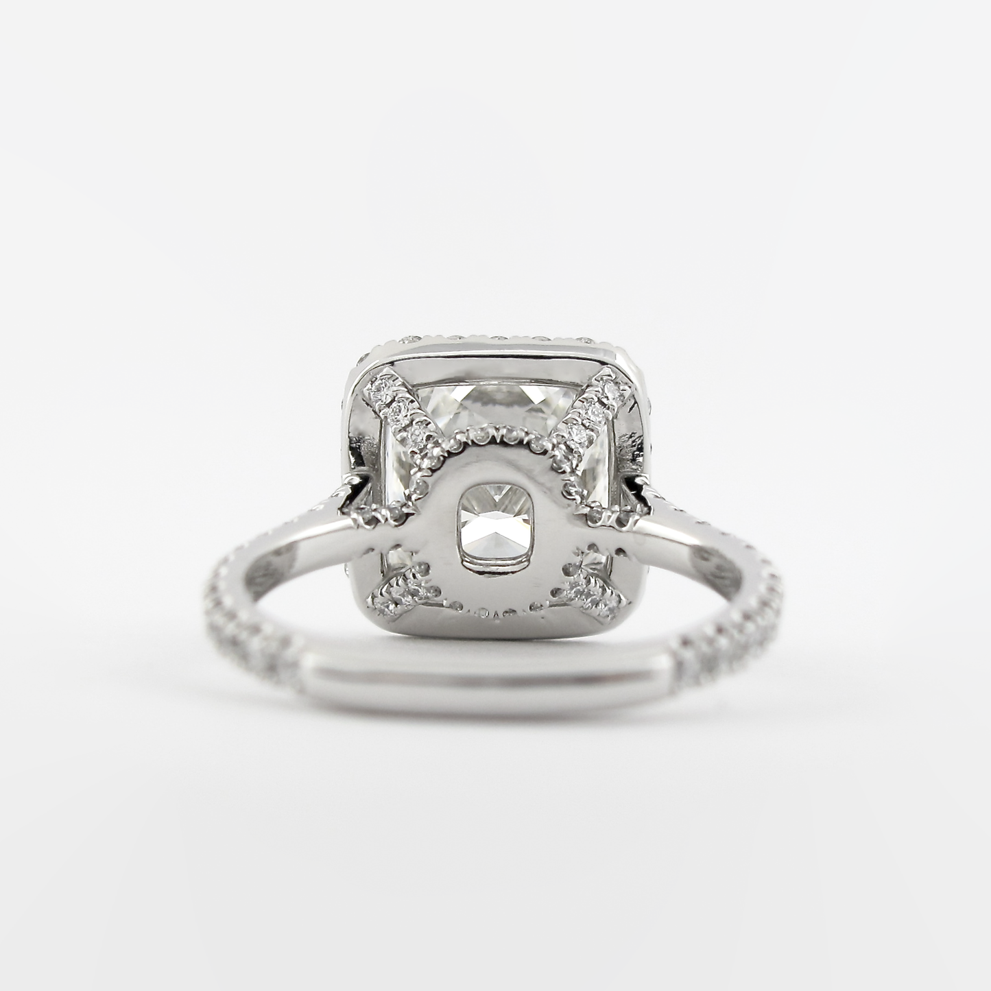 2.15 CT Cushion Cut Halo Style Moissanite Engagement Ring
