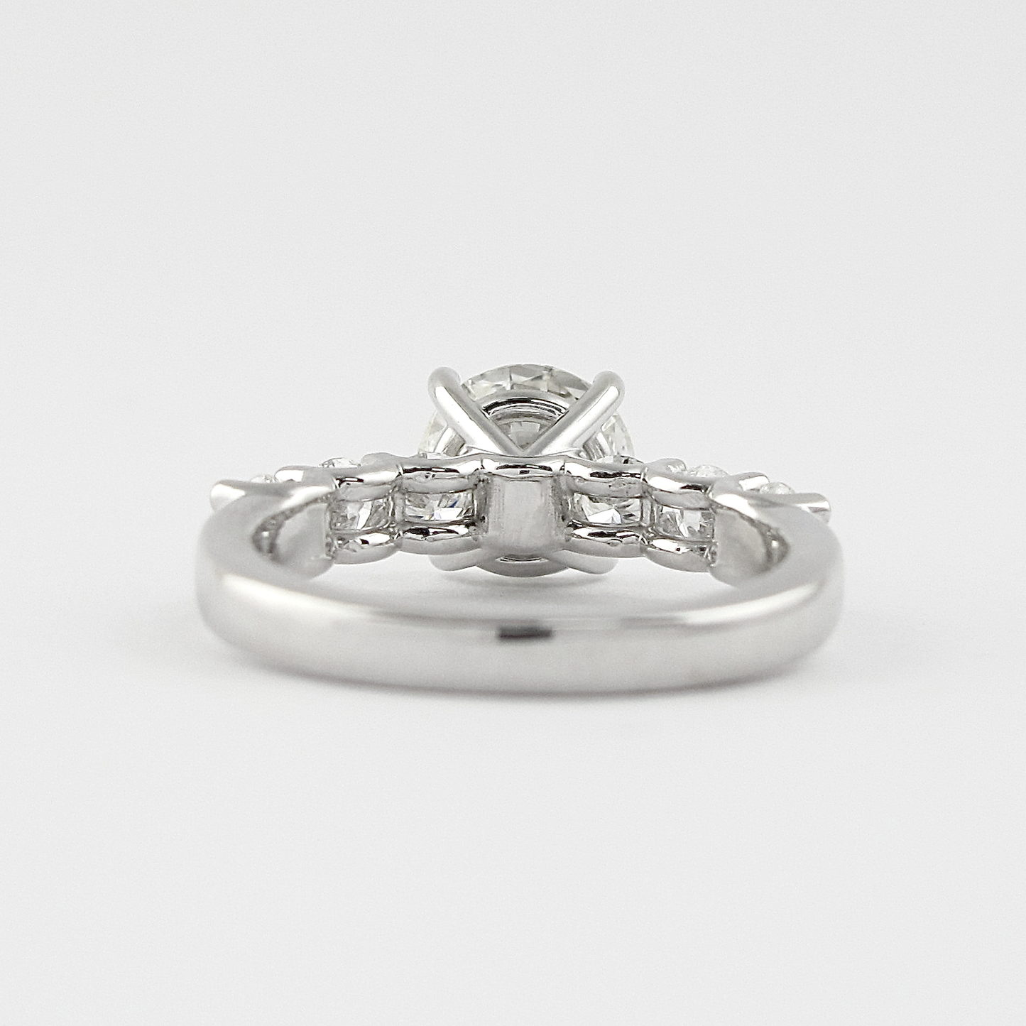 1.0 CT Round Cut Pave Setting Moissanite Engagement Ring