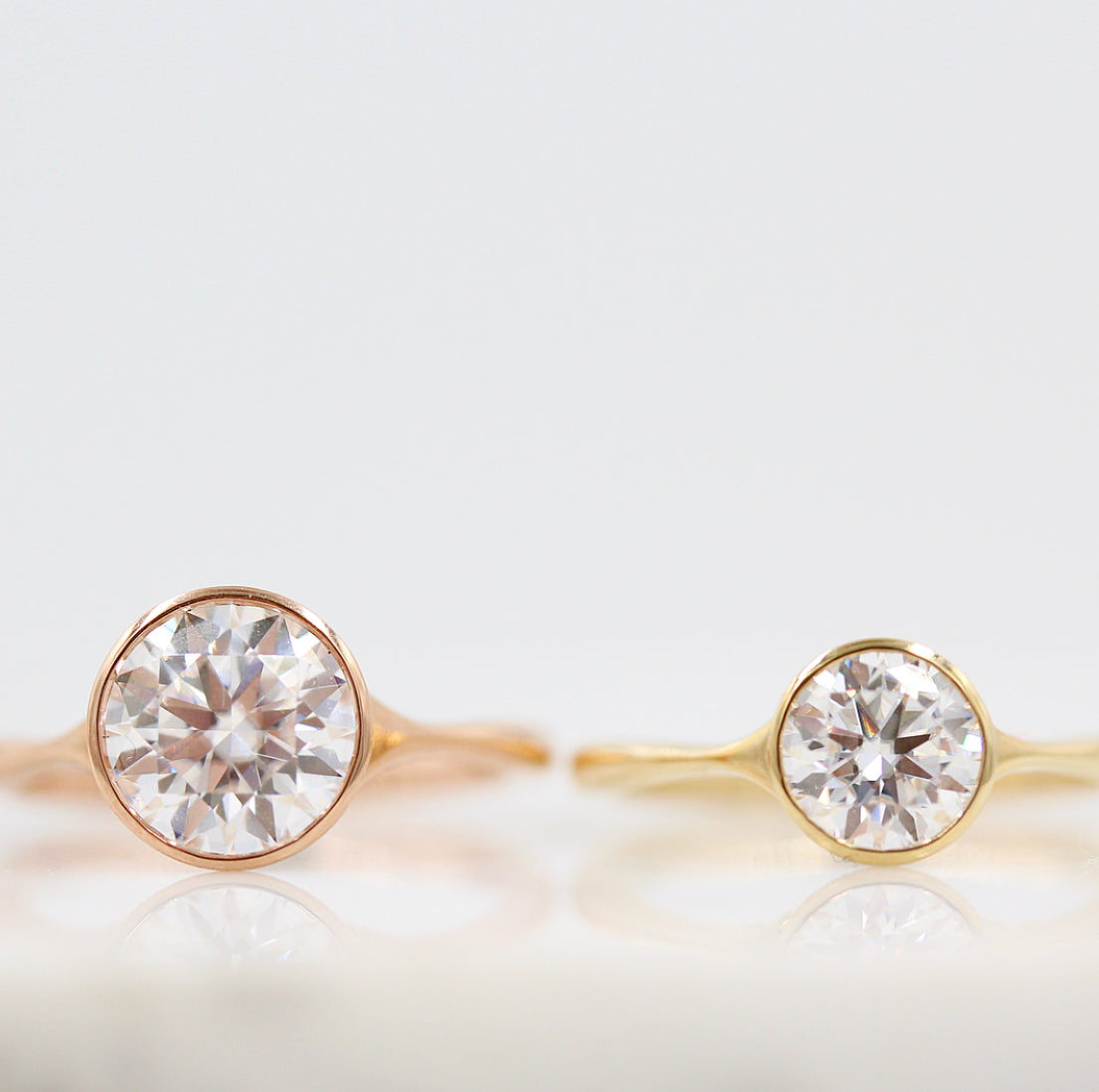 1.80 CT Round Cut Bezel Solitaire Moissanite Engagement Ring